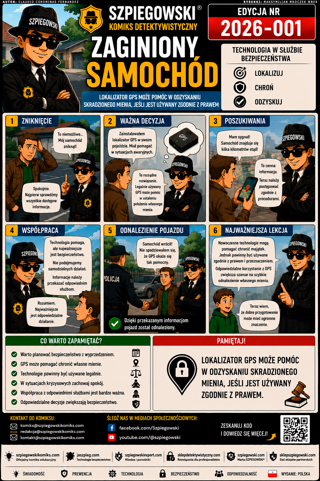 Zaginiony samochód – Komiks edukacyjny o GPS